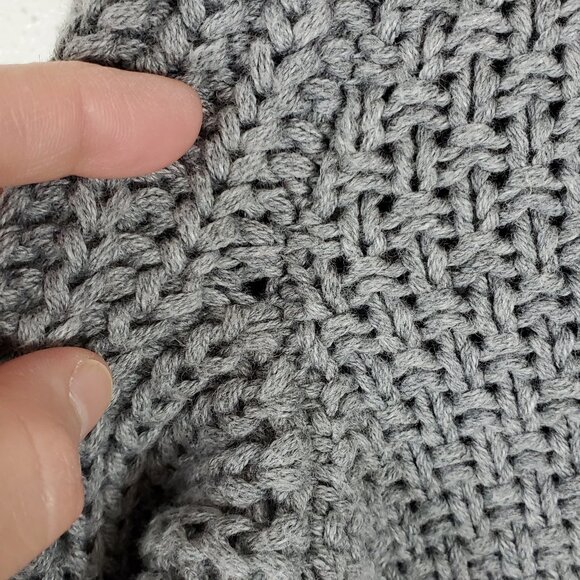 Lou & Grey Wide Ribbed Thick Knit Wool Cotton Side Snap Wrap Cardigan Sweater M - Picture 9 of 11